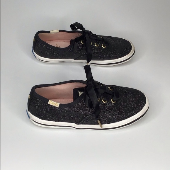 KEDS X KATE SPADE Champion Glitter Sneaker in Black. - Picture 5 of 9